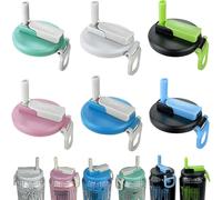 6 Pack Soda Can Lids with Straws - Monster Color Matching Can Lids, Reusable BPA-Free Can Tops for Energy Drink, Soda, Juice, Beer - Fits Standard Cans （K01-P6）