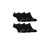 6 Pack Soft Breathable Bamboo No Show Socks Farah Black 6-11