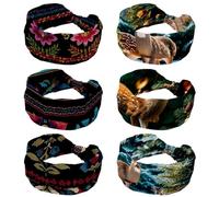 6 Pack Soft Sports Thin Head Bands | Non-Slip Accessories Bands for Fashion, Washing Face, Workouts, Yoga, Daily Use, Christmas Tree Deer (1)