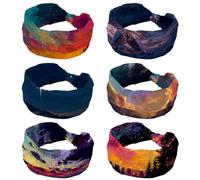 6 Pack Soft Sports Thin Head Bands | Non-Slip Accessories Bands for Fashion, Washing Face, Workouts, Yoga, Daily Use, Christmas Star (3)