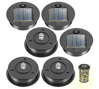 6 Pack Solar Lights Replacement Top, 7cm LED Solar Panel Lantern Lid Lights Bulb Replacement Part IP44 Replacement Solar Panels for Outdoor Hanging Lanterns DIY Lights Walkway Yard Decoration