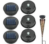6 Pack Solar Lights Replacement Top, 8CM/3.15" LED Lantern Lid Lights Bulb Replacement Part, IP44 Replacement Solar Panels for Outdoor Hanging Lanterns DIY Lights Walkway Yard Decoration