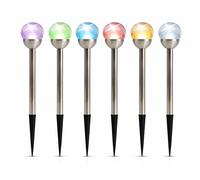6 Pack Solar Stake Lights LED Outdoor Garden Pathway Lawn Lighting
