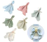 6 Pack Solid Color Cloth Napkins, 32x32cm Reusable Cotton Cloth Napkins Set, Multicolored Soft Washable Reusable Dinner Napkins for Weddings Party Dinner Christmas Daily Use Restaurant