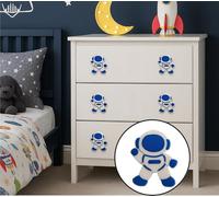 (6-Pack) Spaceman Theme Children's Door knobs - Pull Handles for Drawers & Cupboards Nursery Playroom Bedroom Deco (Small 5.8 x 4.8cm)