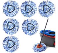 6 Pack Spin Mop Replacement Heads Compatible with Ocedar RinseClean 2 Tank Mop System,Microfiber Mop Refill Heads for O Cedar Cleaning All Hard-surfaced Floor