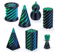 6 Pack Spiral Cone 3D Printed Fidget Toy Set, Impossible Pyramid Passthrough Toys for Stress Relief, Rainbow Spiral Fidgets Toys, Colorful Desk Decor Relaxing for Adults Teens Kids
