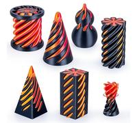 6 Pack Spiral Cone 3D Printed Fidget Toy Set, Impossible Pyramid Passthrough Toys for Stress Relief, Rainbow Spiral Fidgets Toys, Colorful Desk Decor Relaxing for Adults Teens Kids