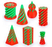 6 Pack Spiral Cone 3D Printed Fidget Toy Set, Impossible Pyramid Passthrough Toys for Stress Relief, Rainbow Spiral Fidgets Toys, Colorful Desk Decor Relaxing for Adults Teens Kids