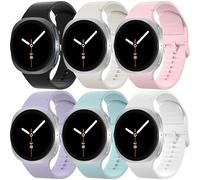 6 Pack Sport Bands Compatible with Samsung Galaxy Watch 8 40mm 44mm/Galaxy Watch 8 Classic 46mm, No Gap Soft Silicone Strap for Men Women