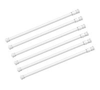 6 Pack Spring Tension Curtain Rod Adjustable Length for Kitchen, Bathroom, Cupboard, Wardrobe, Window, Bookshelf DIY Projects