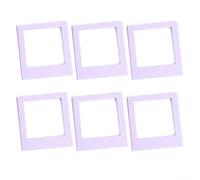 6 Pack Square Acrylic Photo Frames for Instax for MINI & K-Pop Cards, Magnetic Display Holders for Fridge Locker Office, Colorful Home Decor(Purple)