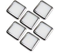 6 Pack | Square LED Mini Plinth Light & Driver Kit | Stainless Steel & Natural White | Bathrooms & Kitchen Skirting Kickboard Spot Lights | Recessed/Flush Cabinet Counter Panel Lighting | Loops