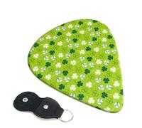 6 Pack St Patrick's Day Green Guitar Picks, Bass Electric Acoustic Guitar Ukulele Accessories, Thin Guitar Picks Plectrums with Organizer Bag