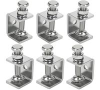6 Pack Stainless Steel C Clamp - 1-3/16 Inch Small C Clamp Set, Heavy Duty Metal C Clamps Mini Tiger G-Clamp Adjustable U Clamps with Stable Wide Jaw Opening for Fixed Woodworking and Welding Mounting