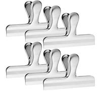 6 Pack Stainless Steel Chip Bag Clips, 4.7 inch Width Food Bag Clips for Food Storage, YuCool Big Durable Paper Seal Grip for Coffee Food Bread Bags, Kitchen Home Office Usage - Sliver