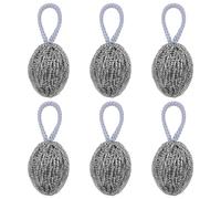 6 Pack Stainless Steel Wool Scrubbers with Hanging Lanyard, 30g Heavy Duty Metal Scrubbing Pads for Dishes Pots Pans Grills Sinks, Rustproof Stainless Steel Scrubber for Kitchen Cleaning