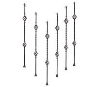 6 Pack Stair Spindles Wrought Iron, 37 Inch Stairway Balusters, Indoor Stair Railing Posts for Loft Balcony Corridor, Matte Black