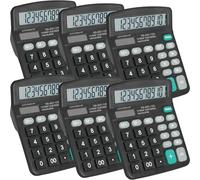 6 Pack Standard Functional 12 Digits Desktop Calculator with Large LCD Display and Sensitive Button, Ideal for Home, Office and Everyday Math