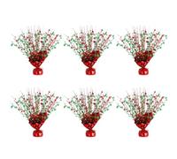 6 Pack Star Table Centerpieces for Party, Birthday Table Decorations for Kids Adults, Party Centerpieces for Tables for Wedding Baby Shower Graduation Holiday Event (Red Green)