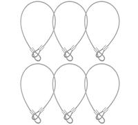 6 Pack Steel Cable with Loops, Stainless Security Cable Safety Chain for Outdoor Gate Luggage Lock, 2mm Thickness 12 Inch Length
