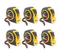 6 Pack Steel Measuring Tape, Tape Measure 33 ft, Measuring Tape Retractable, 33-Foot Basics Self-Locking Measurement Tape, Self Lock Auto Lock Tape Rule Imperial/Metric Tape Measure for Body