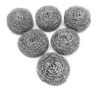 6 Pack Steel Wool Scrubber Sponge, Stainless Steel Scrubber, Reusable Cleaning Scrub for Pots, Pans, Dishes, & Kitchen