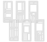 6 Pack Stencils Drafting Tools, FineGood Handmade Flexible Record Template,Reusable Templates Planner Stencils for Journaling Checklists Boxes Lines & Daily Planning