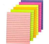 6-Pack Sticky Notes Post it Colorful Lined Post Memos 4" x 6", Removable Self Sticky Notes Pad for Office,Home,School, 50 Sheet