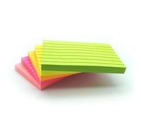 6 Pack Sticky Notes with Bright Colours | Strong Adhesive Pastel Sticky Pads Lined | to Do List Memo Pads | Note Pads for Home, Office and School | 76mm x 127mm (3" x 5") 100 Sheets Per Pad