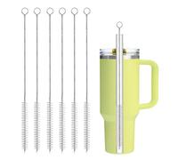 6 Pack Straw Cleaner Brush, 12.1 Inch Extra Long Reusable Straw Brush | Food Grade Material, Stainless Steel Handle and Dense Nylon Bristles for Stanley Cup, Baby Bottle and Hummingbird Feeder