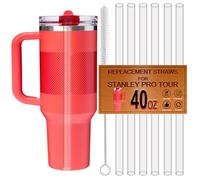6-Pack Straws for Stanley Protour 40 OZ Tumbler, Replacement Straw for Stanley Quencher Pro Tour Flip Straw 40OZ Tumbler Accessories, Reusable,Dishwasher Safe,Food Safe,BPA Free,Clear