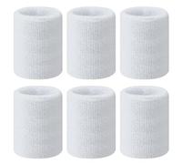 6 Pack Sweat Wrist Bands, 3 Inch Elastic Sport Wristbands Absorbent and Breathable Thick Cotton Wrist Sweatbands Fitness Supplies for Working Out, Gymnastic, Basketball, Tennis, Football, Running, Gym