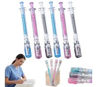 6 Pack Syringe Shape Gel Pens - Syringe Pens for Nurses,2026 New Creative SyringeShaped Gel Pen for Funny,Novelty Nurse Ballpoint Pens for Office Supplies,Black Neutral Pen for Gift