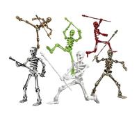 6 Pack T13 Action Figure Set, Skeleton Articulated Figures for Halloween