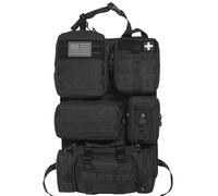 6 Pack Tactical Molle Car Seat Back Organizer - Tactical Vehicle Panel Organizer with 5 Detachable Molle Pouch,US Flag Patch and Keychain,Great Trunk Accessories for Man (B)