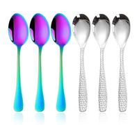 6 Pack Tea Spoons, 13.7cm Stainless Steel Tea Spoon, Rainbow Tea Spoon, Coffee Spoon, Ice Cream Spoon, Dessert Spoon, Dishwasher Safe