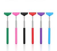 6 Pack Telescopic Back Scratcher, Extendable Stainless Steel Rubber Grip
