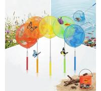 6 Pack Telescopic Butterfly Nets,Extendable Fishing Nets for Kids,37 to 86cm Long for Children Catching Little fish,Crabbing Insects Bugs Bird,Enjoy Beach,Garden,Pond Dipping,Rock Pool Outdoor