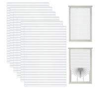 6 Pack Temporary Blinds, 60 * 150cm Stick on Blinds Windows, No Drill Blackout Blinds, Easy to Cut and Fit Self with Clips, for Windows Patio Doors Kitchen Bathroom Bedroom, White
