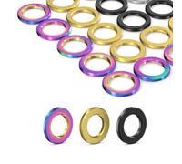 6-Pack Titanium M5 Washers for Bicycle Stem Bolts, Lightweight Gr5 Titanium Alloy Bike Screw Washers, Oilslick Gold Black Rainbow Spacers for MTB, Road, Gravel, BMX Bikes (Black)