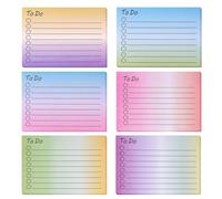 6-Pack to Do List Sticky Notes Self-Stick Notes with Lines Colorful Notepad for School, Office, and Home Reminder Stationery (300 Sheets, 10 x 7cm)