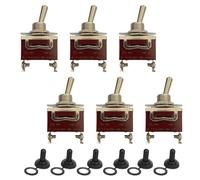 6 Pack Toggle Switches, Heavy Duty Automatic Reset Switch for Industrial Equipment, Auto, Home (Brown)