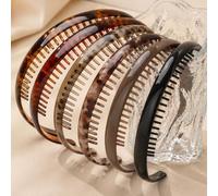 6 Pack Tortoise Shell Headbands for Women Thin Headbands with Teeth Non Slip Hairbands for Women's Hair 90s Fashion Hair Accessories