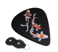 6 Pack Tricolor Koi Fish Trio Guitar Picks, Bass Electric Acoustic Guitar Ukulele Accessories, Heavy Guitar Picks Plectrums with Organizer Bag