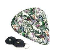6 Pack Tropical Cute Parrot Plant Guitar Picks, Bass Electric Acoustic Guitar Ukulele Accessories, Thin Guitar Picks Plectrums with Organizer Bag