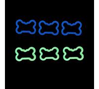 6 Pack Two Colors Bone Shape Silicone Dog Tag Silencer Green Glow in The Dark Soundless Pet Tag Sleeve Blue Glow in The Dark Personalize Pet Name Tags Protector Lightweight Pet Tag Cover