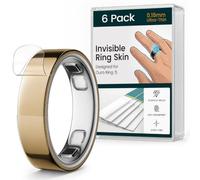 6 Pack Ultra-Thin Clear Skin Cover for Oura Ring 5, Invisible Transparent Anti-Scratch Protector Smart Rings Accessories Protective Film for Oura Ring Gen 5 - Size 6