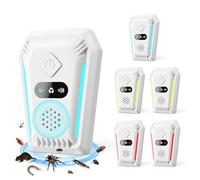 6 Pack Ultrasonic Pest Repeller, Powerful Mice Repellent, Insect Repellent Plug in, Electronic Mosquito Repellent, Plug in Pest Control for Cockroach, Rat, Spider, Safe for Humans & Pets with 3 Modes
