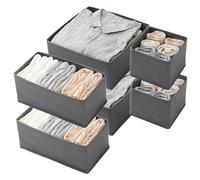 6 Pack Underwear Drawer Organiser,Drawer Organiser Clothes, Foldable Wardrobe Storage Boxes, Fabric Dresser Drawer Organizer, Closet Organizers and Storage Bins for Bras, Socks, Baby Clothes